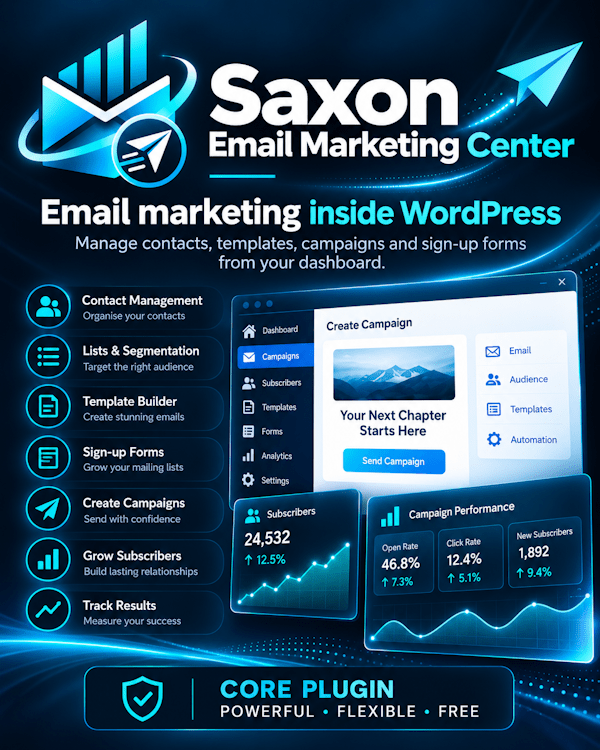 Saxon Email Marketing Center WordPress Plugin